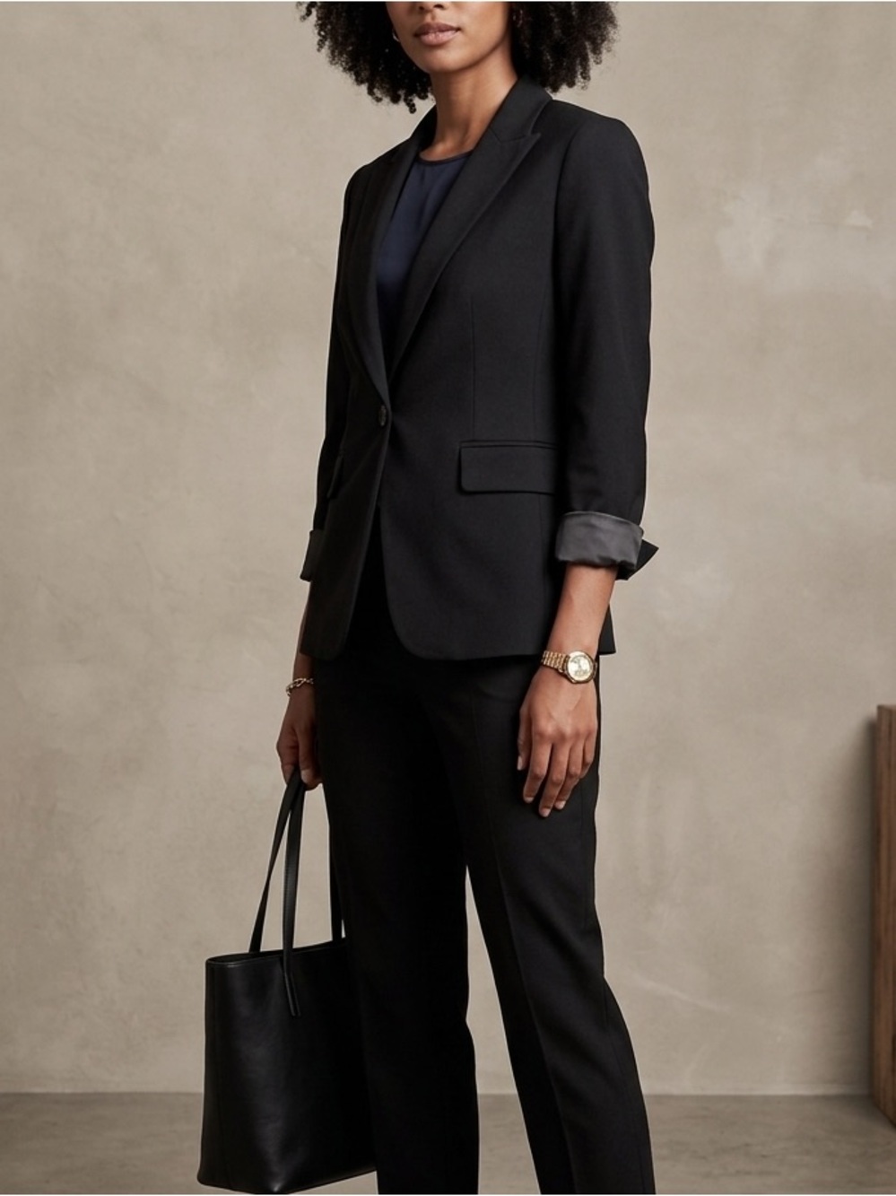 Banana Republic Blazer Single Button Lined Black Size 2